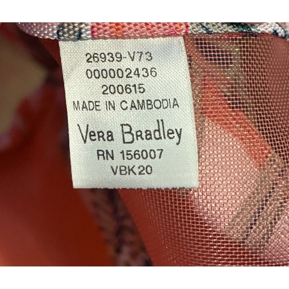Vera Bradley ReActive Shower Caddy Rain Forest Canopy Coral Floral Dorm Tote